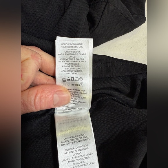 LAUREN RL Black Label Black long sleeve twist neck belted sheath dress size 16 - Picture 13 of 16